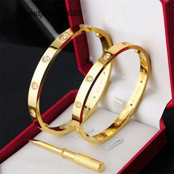 

gold bracelet woman designer jewelry love bangle man 6mm titanium steel screw bangle couple jewelry with screwdriver bracelets designer for, White