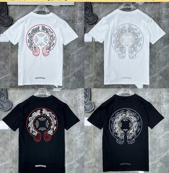 

2023mens classic t shirt heart fashion ch brand letter sanskrit cross pattern sweater t-shirts designers chromes pullover cotton tshirts 1h, White;black