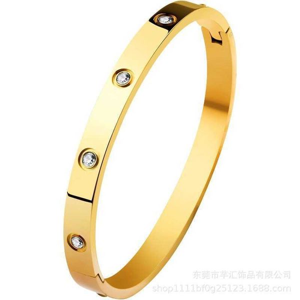 

designer stainless steel bracelet family fashion couple trend live broadcast room ten diamonds starey6h, Black