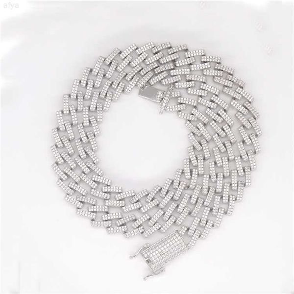 

factory custom hip hop silver mens moissanite cuban chain
