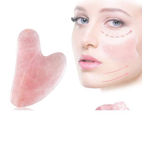 

2021 natural jade gua sha scraper board massage rose quartz guasha stone for face neck skin lifting wrinkle remover beauty care