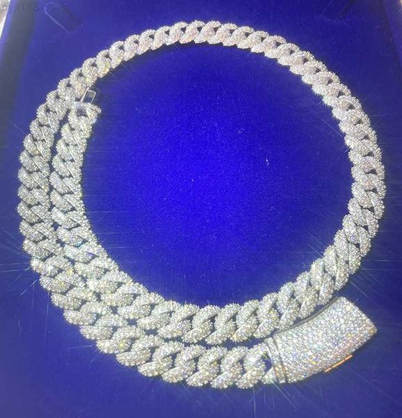 

yu ying silver gra moissanite 6mm 9mm 13mm wide diamond iced out necklace miami cuban link chain for hiphop rapper life