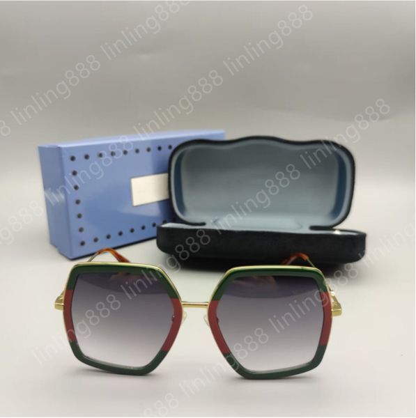 

luxury designer men women pilot sunglasses adumbral uv400 eyewear classic brand eyeglasses 0062 0106 male sun glasses green/red square frame, White;black