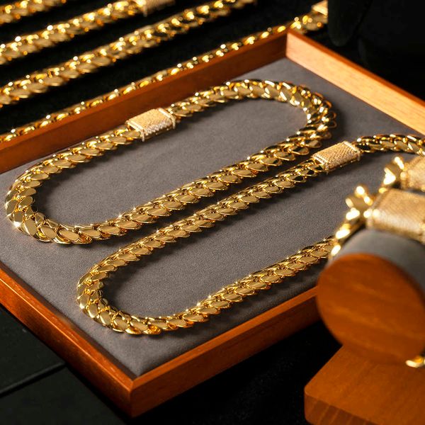

wholesale choker 18k gold custom cuban link chain 24k miami 18mm necklace, Silver