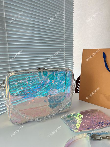 

tz shoulder bags designer bags transparent bag women handbag sac holo laser dazzle travel summer pvc colorful travel handbags large capacity