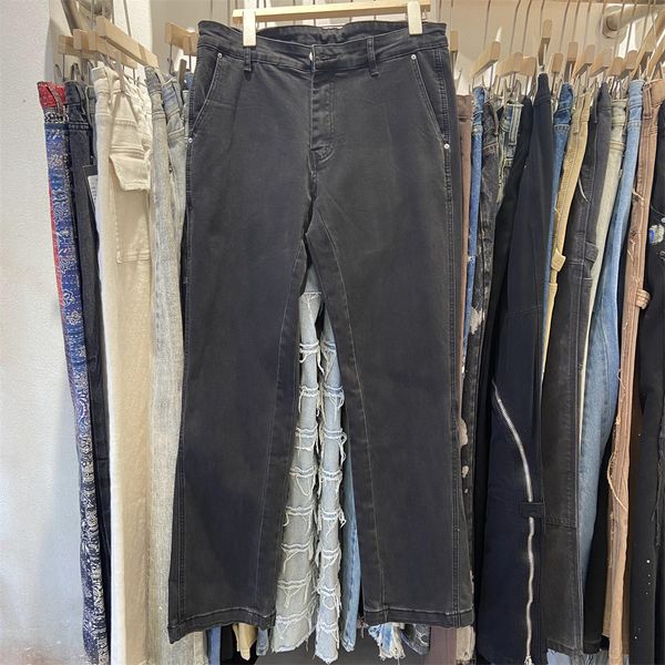 

real pics nice quality pants jeans men women 2023ss black color, Black;brown