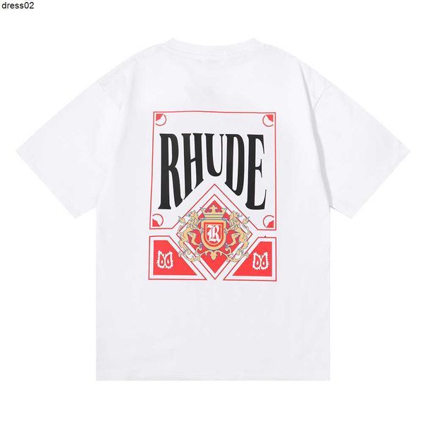 

2022 mens t shirt rhude designer men women short sleeve t-shirts printing factory direct sales wholesale us size s-xxl, White;black