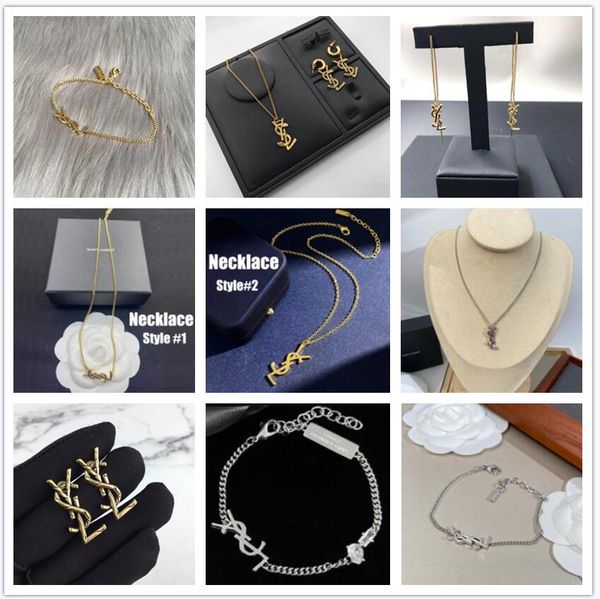 

Y-SL Letter Earrings Fashion Gold Ear Studs Women's Necklaces & Earrings T2945 DUPE 1:1