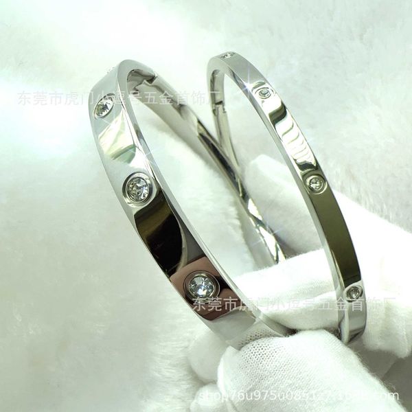 

designer new snap bracelet boutique mesh red titanium steel oval with diamond stainless handpiece, Black