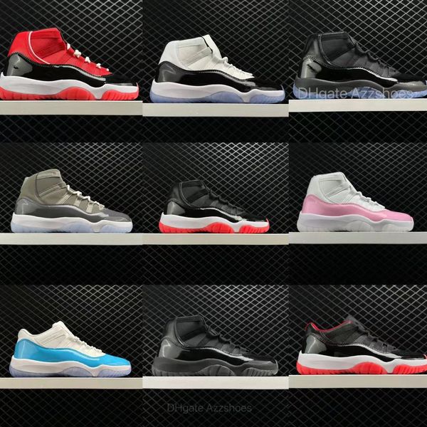 

cool grey 11 11s designer basketball shoes men jordens women jumpman sneakers midnight navy retro blue red jordas concord bred gamma blue tr, Black