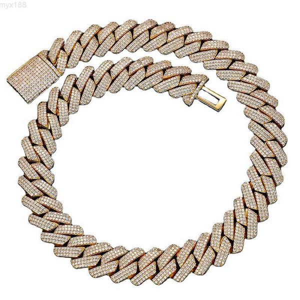 

9-19mm jewelry mens 925 sterling silver pass diamond tester vvs moissanite diamond iced out miami cuban link chain