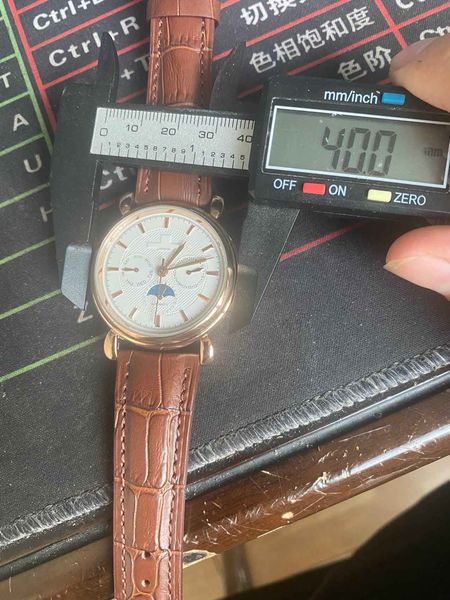 

watch designer men's mechanical fashion new brown black leather fully automatic winding mechanical movement 40mm size spo, Slivery;golden