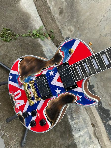 

lp guitar burn wood american cool electric guitar fast ship