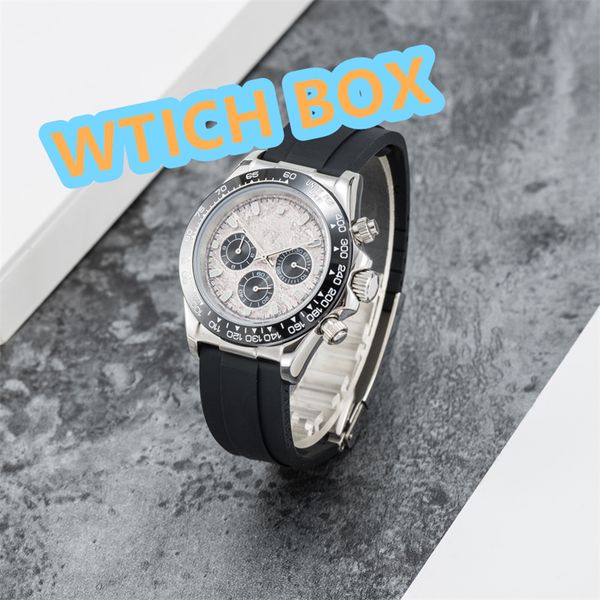 

new men's watch japan vk chronograph movement stainless steel strap leather strap 41mm, Slivery;brown