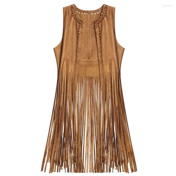 

women's vests women's fringed suede faux fur sleeveless vest drop, Black;white