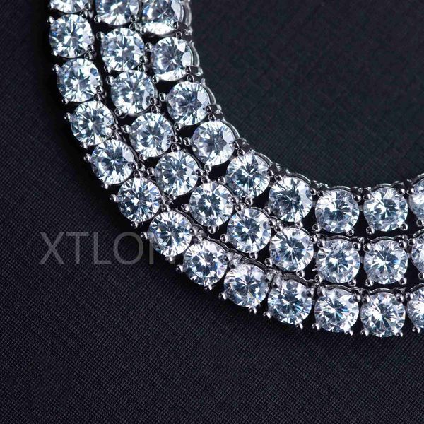 

hip hop iced out d color white vvs 925 sterling silver 3mm 4mm moissanite diamond tennis chain bracelet