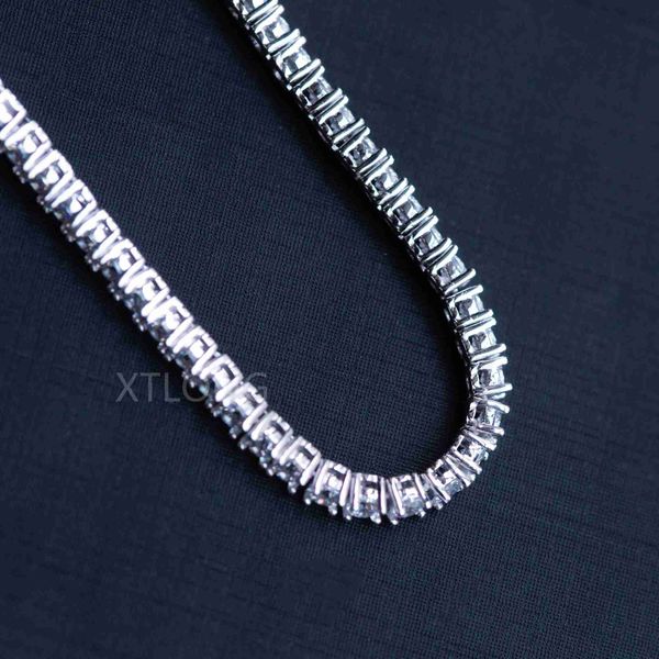 

moissanite white gold plated 925 silver vvs cuban chain necklace