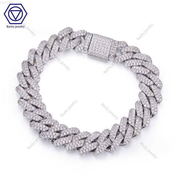 

rarity iced out bling diamond hip hop 12mm wholesale cuban link chain jewelry moissanite cuban chain for men, Silver