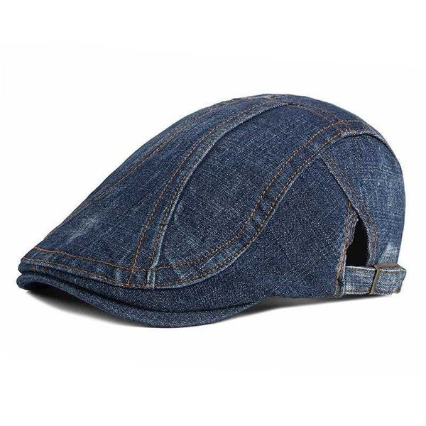 

berets 2021 washed denim four seasons newsboy caps flat peaked cap men and women painter beret hats 34 z0616, Blue;gray