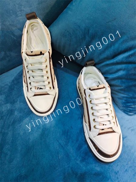 

2023 new designer stripe casual shoes fashionable leather lace-up tennis shoe fabric low canvas sports men women, Black