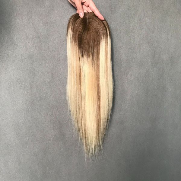 

stock human hair toupee mono fish net blonde mixed color for women chinese virgin hair ers pieces closures 130% density 5.5*6.5inch natural, Black;brown