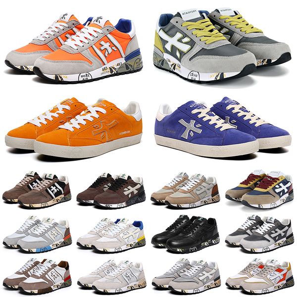

2023 casual shoes italy brand designer luxury premiata sneakers womens mens platform premiatas steven genuine training shoe layer leather co, Black