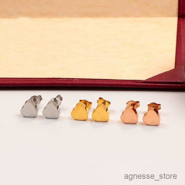 

stud women designer stud high polished luxury style simple heart love couple earrings for lady wedding hoop r230616, Golden;silver