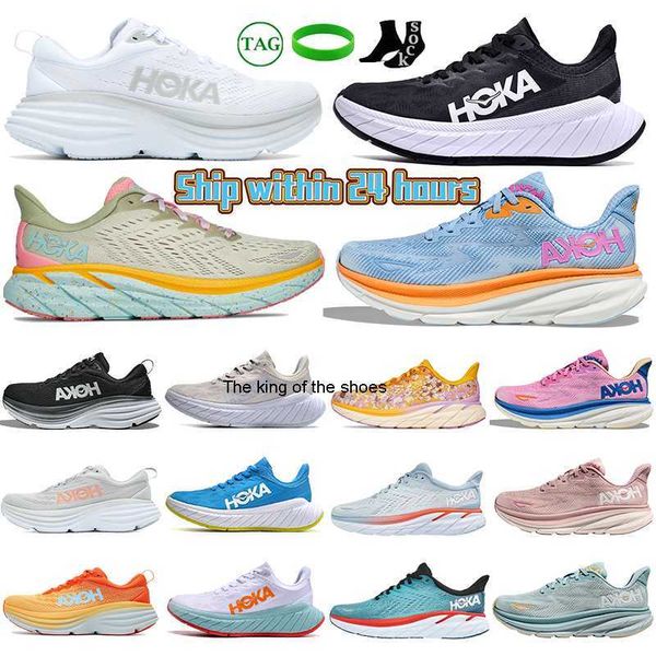 

hoka one clifton 9 8 running shoes bondi 8 carbon x 2 hokas women men low mesh trainers triple white black people on cloud kawana sports sne