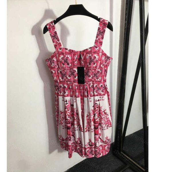

23ss women dress womens designer clothing summer dresses vintage print strapless camisole dress womens clothing a1, Black;gray