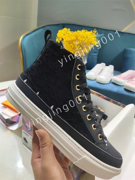 

designer stripe casual shoes fashionable leather lace-up tennis shoe fabric low canvas sports men women, Black
