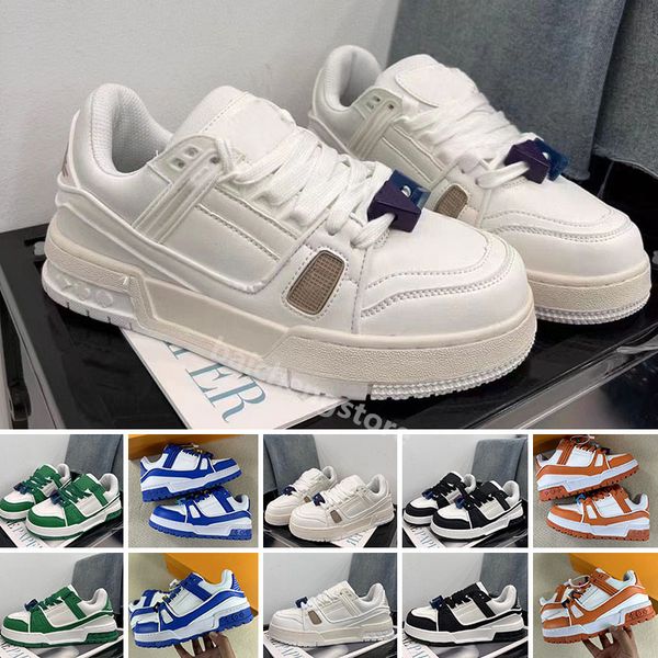 

designer casual shoes trainer maxi sneakers platform shoes vintage leather lace up sneaker men women sport trainers b5, White;red