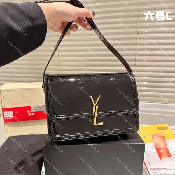 

multicolor solferino bag women one shoulder crossbody bag designer bag handbag lacquered tofu bun leather bags front flip chain bag fashion