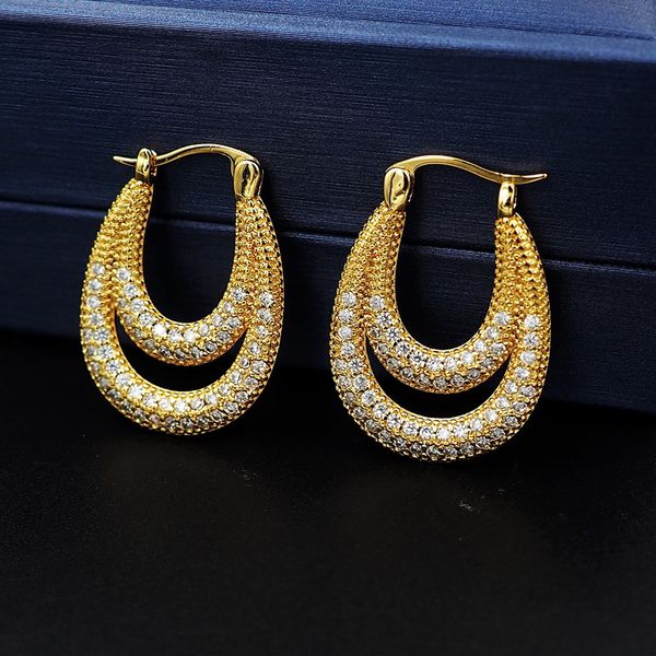

new designed arc de triomphe earring in brass diamond earrings french vintage women ear hoops designer jewelry er90289re, Golden;silver