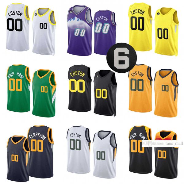 

custom 2023 new season printed basketball jerseys 16 simone fontecchio 24 walker kessler 20 udoka azubuike 23 lauri markkanen 41 kelly olyny, Black;red