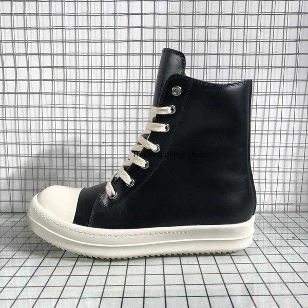 

2023 luxury rick designer ro boots shoes owens perfect paris france isabel shoes denzy comfortable men genuine leather man shoes thick s2023, Black