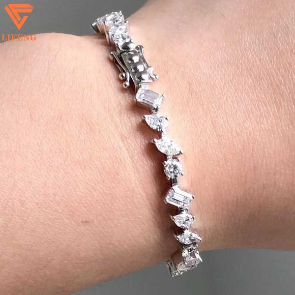 

jewelry fashion charming hand inlaid ice out moissanite diamond tennis bracelet for girls ladies women, Silver