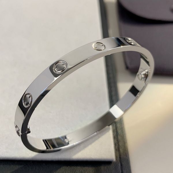 

love bangle gold plating au 750 designer bangle 16-19 european size t0p 5a with box with screwdriver couple bracelet exquisite gift brand de, Black