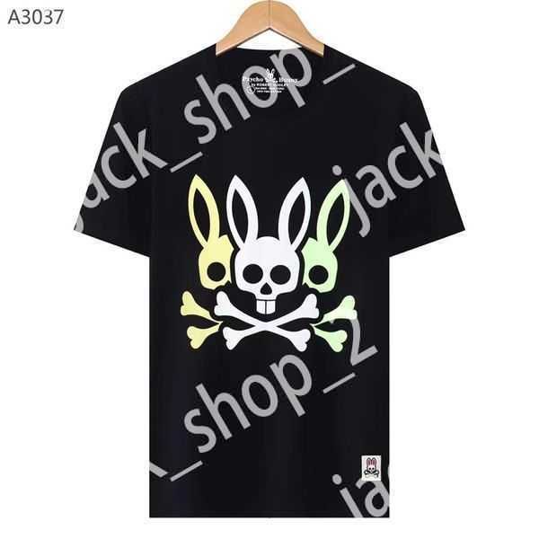 

mens designer t shirt tshirts tees shirts women classic psycho bunny print loose crewneck couple t-shirts man s casual 18 xd7r, White;black