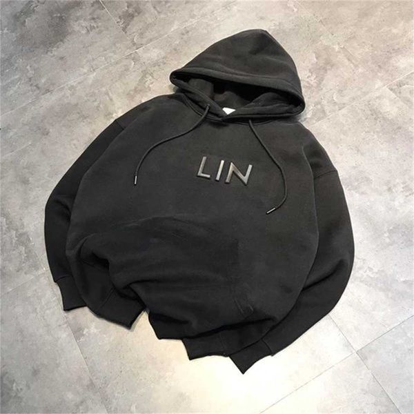 

men hoodies ce sweatshirts pullover designer long sleeve celins letter fashion hooded fleece sweater hoody couple winter autumn casual versa, Black