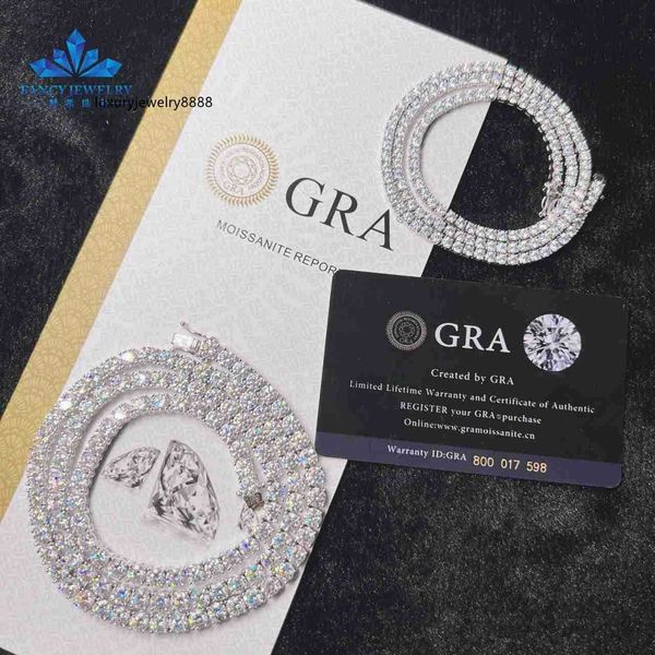 

hip hop 2mm 3mm 4mm moissanite tennis chain yellow gold plated 925 sterling silver tennis bracelet vvs moissanite link