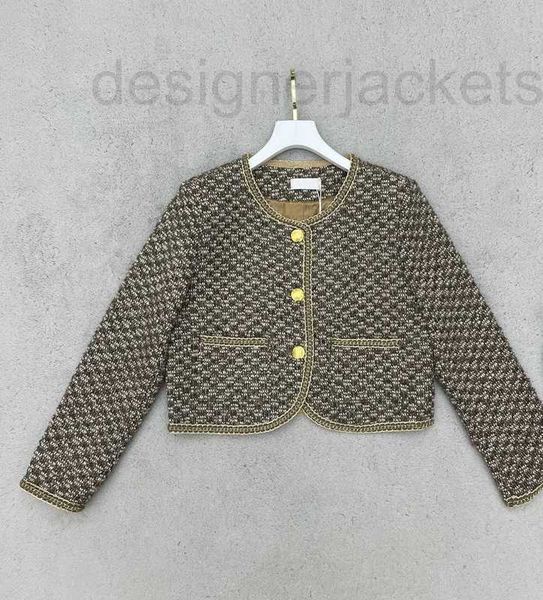 

women's jackets designer brand 2023 new women autumn winter fashion jacket high-end metal buckle tweed casual spring coat cardigan birt, Black;brown