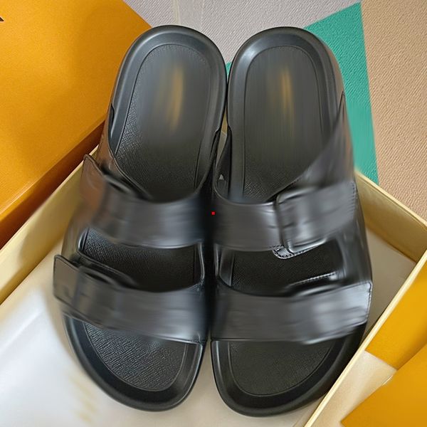 

2023 fashion designer slippers women slipper ladies flat slides fashion summer beach sandals brand leather flip flops -500, Black