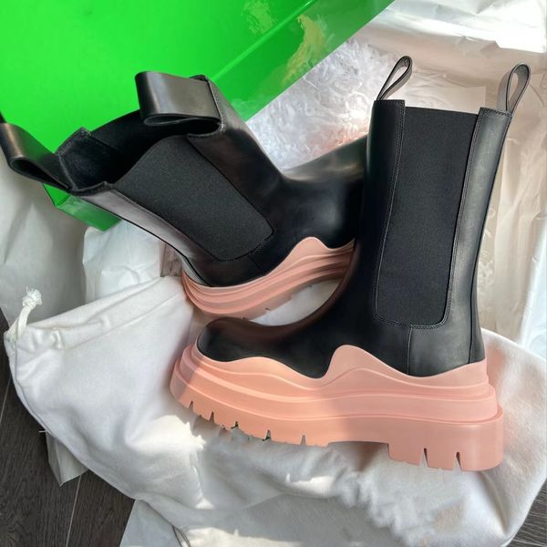 

designer boots short boots latest women boots tire boot storm tires up chunky boot leather crystal outdoor martin ankle fashion anti-slip sh, Black