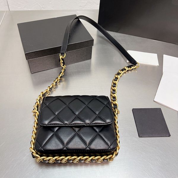 

diamond lattice shoulder bag genuine leather fashion cc women round checker caviar cowhide zipper designer bold chain belts handle channel s