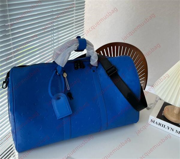 

keepall men bandouliere 50 travel bag with lock duffel luggage bags designer travelling handbag women shoulder crossbody monograms embossing
