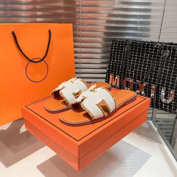 

fashion luxury women izmir summer slippers flat sandal trendy l sliders italy refined rubber canvas untrimmed edge slides stylist novelty fl, Black