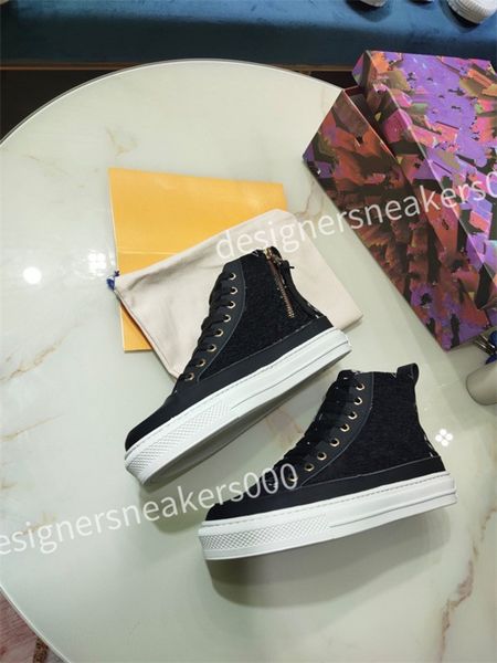 

2023 quality casual shoes hi low designer sneakers men women canvas lace up flat bottomed fashionable comfortable casual shoes, Black