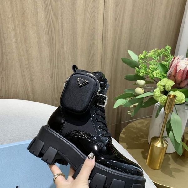 

designer motorcycle boots autumn winter womens for women 's slip-on round toe ankle boats men buckle luxurious ladies brand short woman, Black