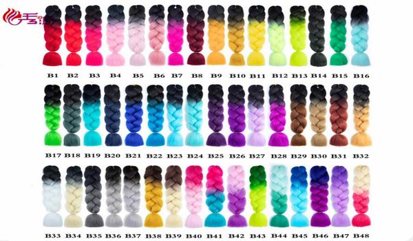 

ombre jumbo braiding hair synthetic two tone hair color black brown jumbo braids bulks extensions cheveux 24inch ombre box braids 5630278