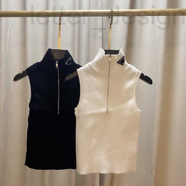 

women's knits & tees designer women designer summer sleeveless triangle badge sweaters fashion womens tshirts lady pullover jumper xi6, White